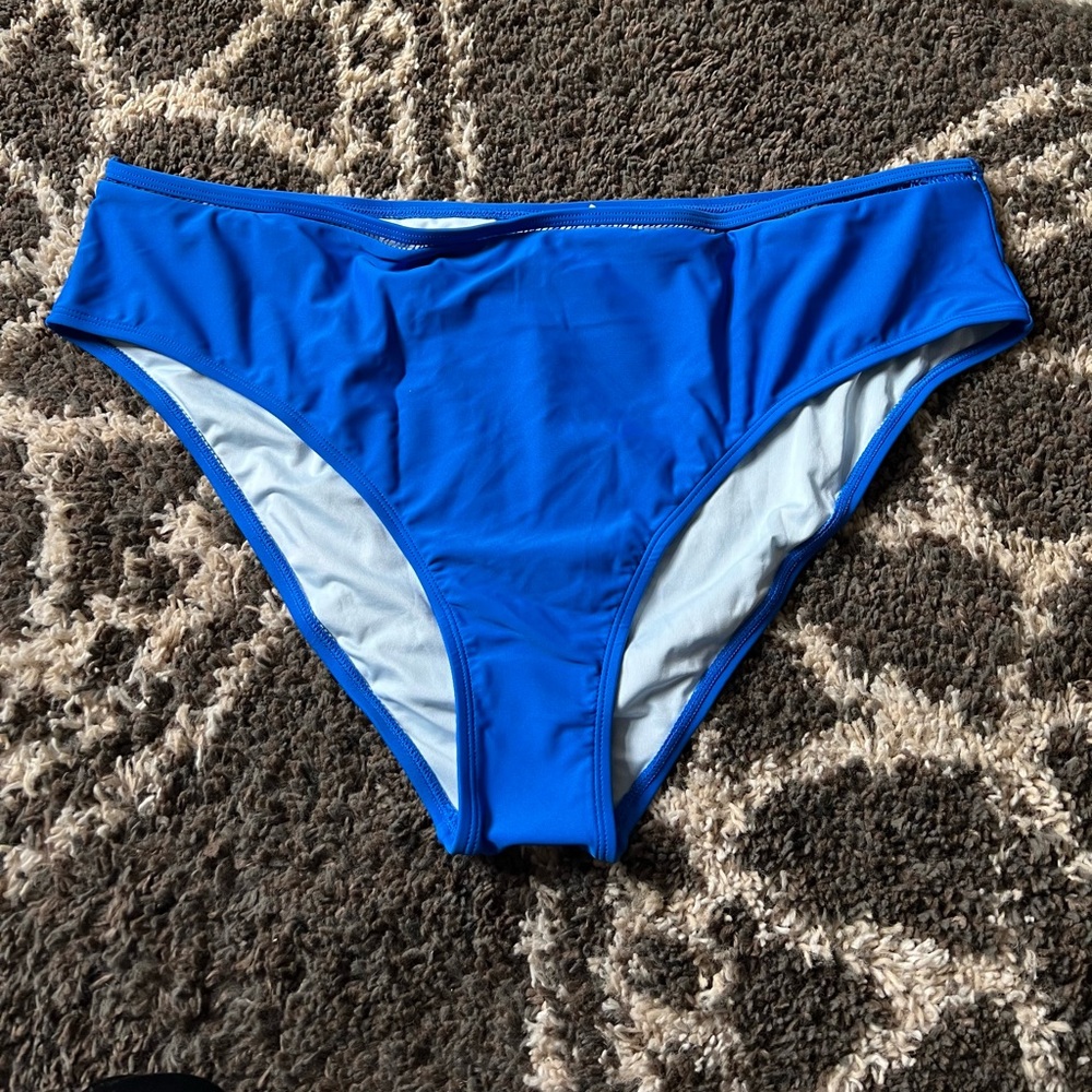 NWT Cupshe Blue High Waisted Swim Bottoms